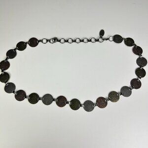 Nine West Silver Gold Bronze Metal‎ Disc Round Medallion Belt Women's One Size